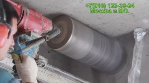 Круглое отверстие в стене под приточную вентиляцию с помощью алмазного бурения / сверления.