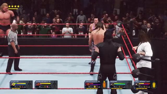 Wwe 2k20 Sid Vicious and Shawn Micnaels vs Undertaker and Mankind and Bret Hart смотреть онлайн