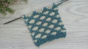 Двухцветный узор спицами