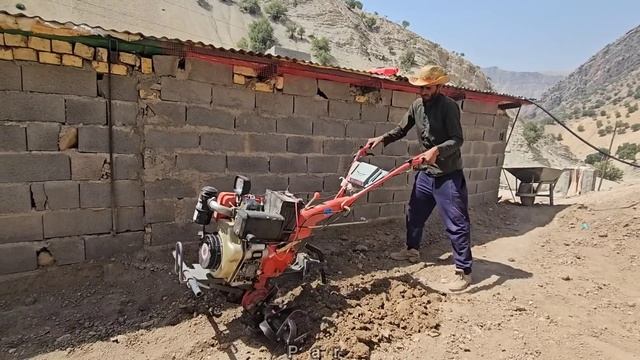 Rural Family.  Babak Tries To Make The Terrace Of The Yard Bigger #villagevlog