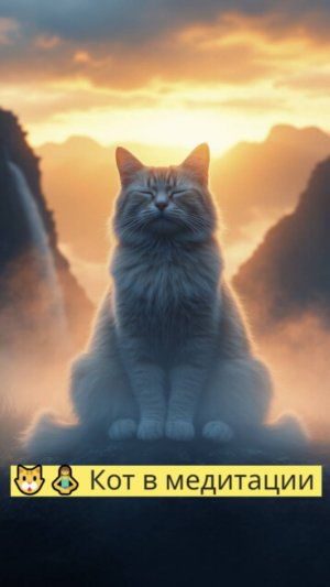 «🐱✨ Медитирующий кот — воплощение спокойствия и гармонии!
