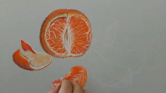Drawing mandarin orange in Pastel смотреть онлайн
