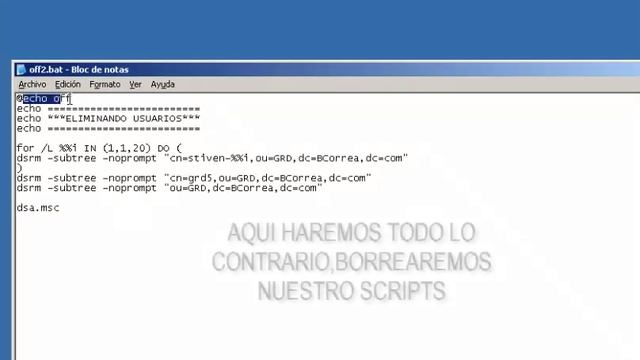 SCRIPTS SERVER 2003 (CREACION DE USUARIO,GRUPO Y UO) смотреть онлайн