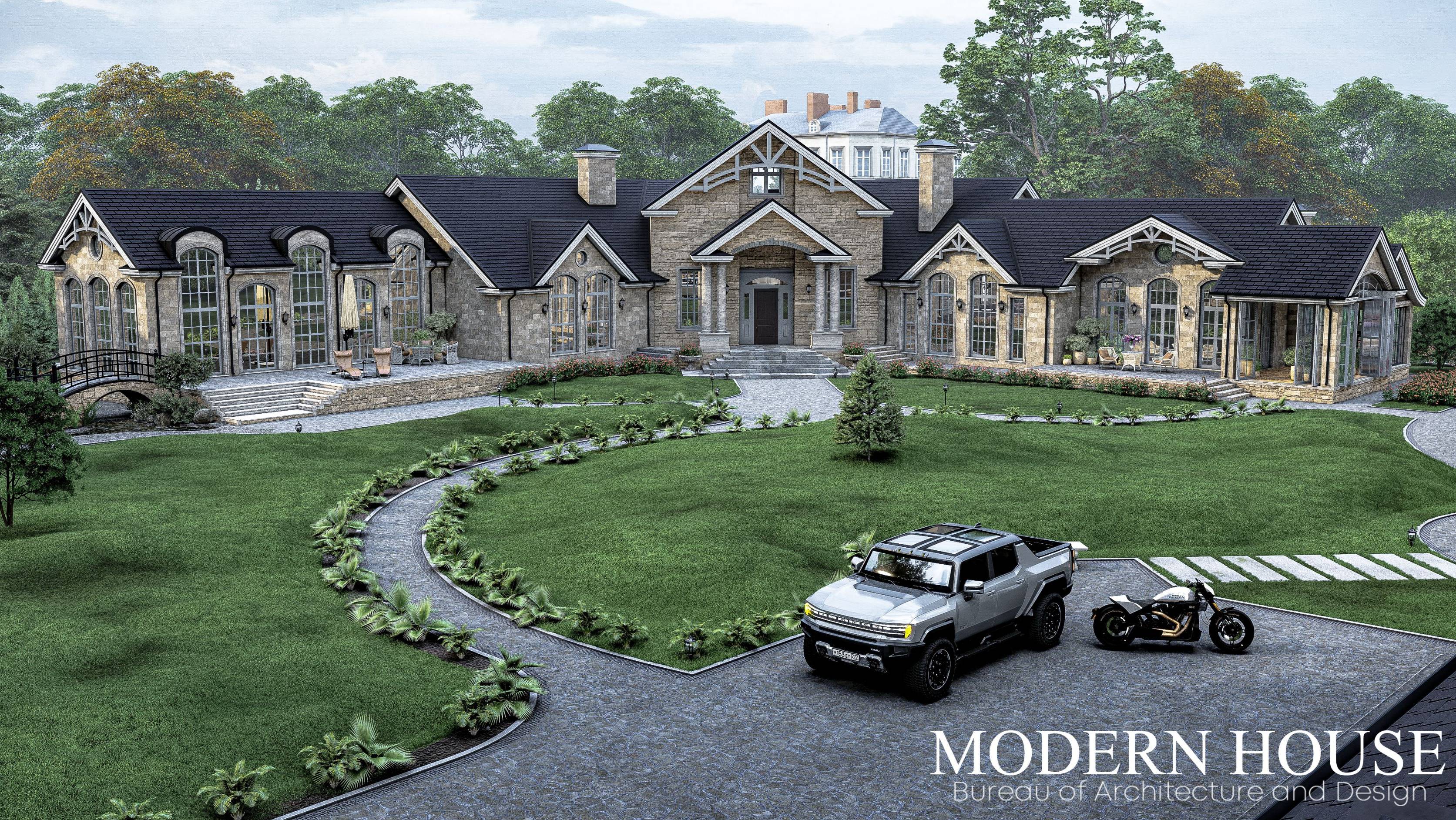 Загородная резиденция в стиле Американский классицизм. Площадь - 2000 м²