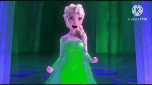 Эльза холодное сердце в платьях разных цветов.