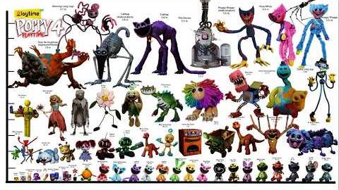 All sizes of Poppy Playtime characters
