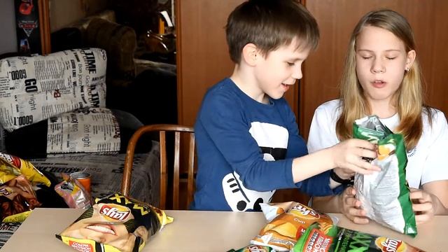 Чипсы челендж! 11 пачек чипсов