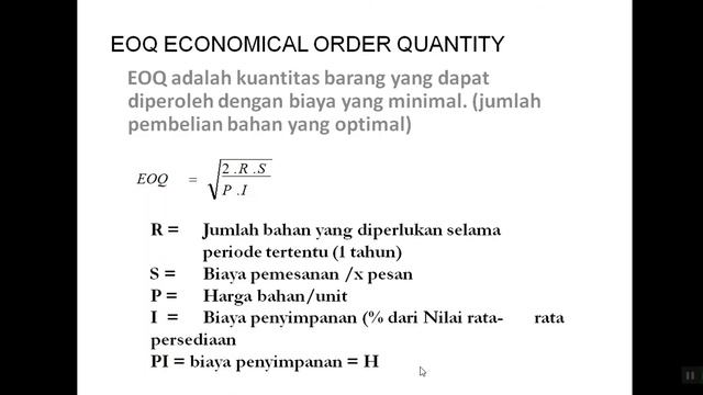 Perencanaan Bahan Mentah EOQ dan ROP смотреть онлайн
