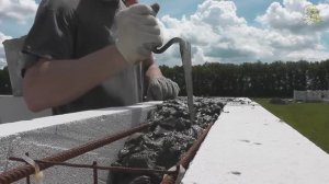 Армопояс в опалубке из U - блоков Заливка армопояса, вязка арматуры выкладка стен из газосиликата