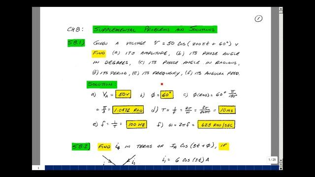 ECE202msu: Chapter 8 - Supplemental Prob. S8.1 смотреть онлайн