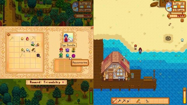 Stardew Valley - 2 Player Co Op Part 12 - Green Rain, Giant Melon, First Death And More
