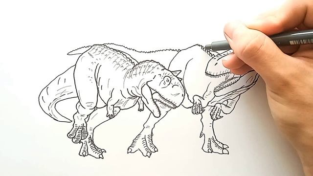 Carnotaurus Vs Allosaurus Battle Drawing | Jurassic World Dominion