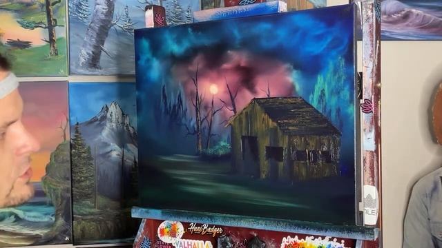 S2 Ep 10 Friday Night Freestyle - Spooky Cabin - LIVE Oil Painting Tutorial смотреть онлайн
