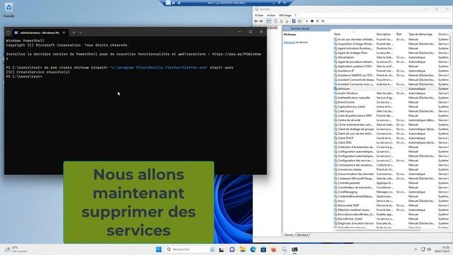 Supprimer ou créer un service windows (toutes versions) en ligne de commande grace à "SC.EXE" смотреть онлайн
