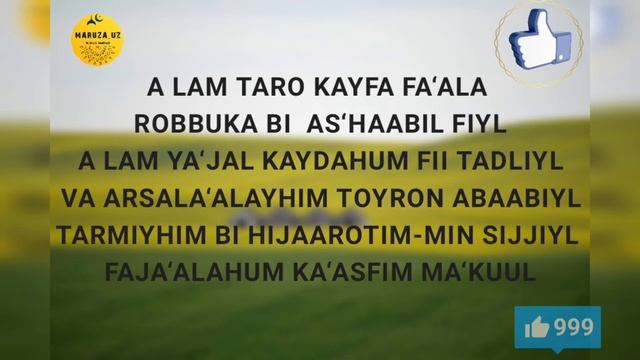 Fil Surasi | Yod Olish 30 Marta | фил сураси ёд олиш | Fil Suresi  | Fil Surəsi |في سورسي #филсурас