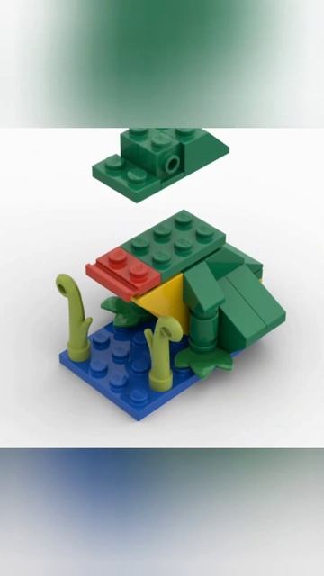 Лягушка зеленая с красным языком из лего. LEGO. #shorts #tutorial #lego #bricklady Как построить?