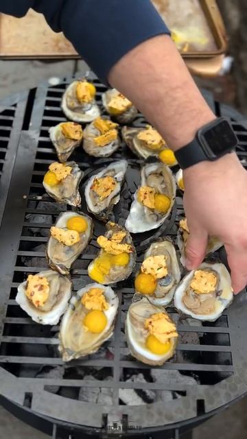 Quail Egg Stuffed Oyster Bake! #shorts