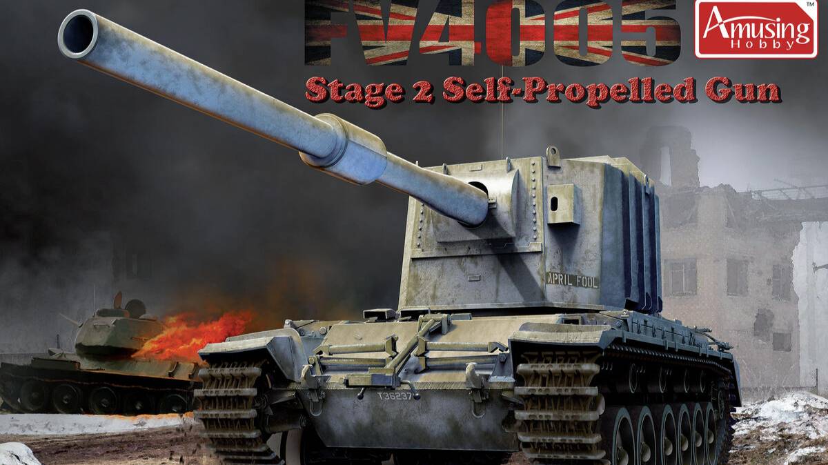 Распаковка Amusing Hobby 1/35 35A029 FV4005 Stage 2 Self-Propelled Gun