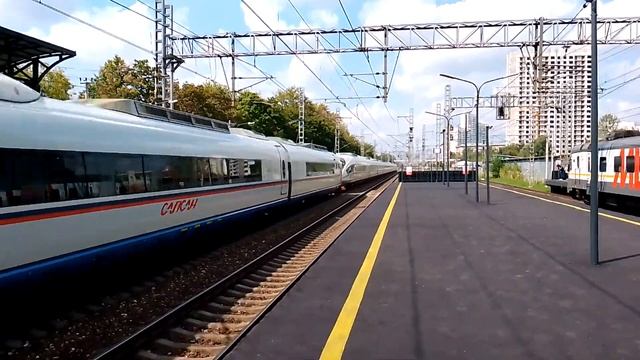 Сплотка "птичек"! Высокоскоростные электропоезда ЭВС1-15/17 "Сапсан" на платформе Останкино D3! смотреть онлайн
