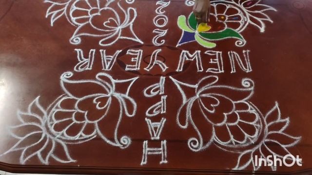 Tuesday special Rangoli #HAPPY NEW YEAR RANGOLI #colourful Kolam #PRITA ART#90 смотреть онлайн