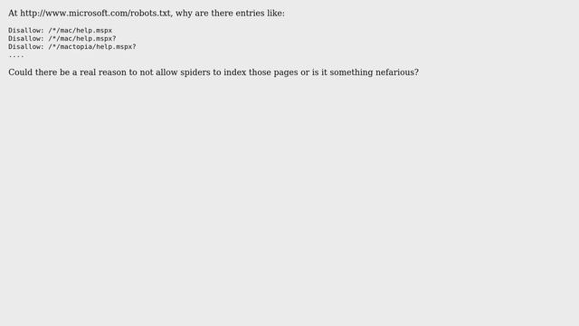 Webmasters: Why is "mac" disallowed in microsoft.com/robots.txt? смотреть онлайн