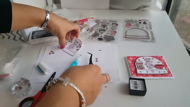 Part 2  of Creating a Valentine'snow globe mini card