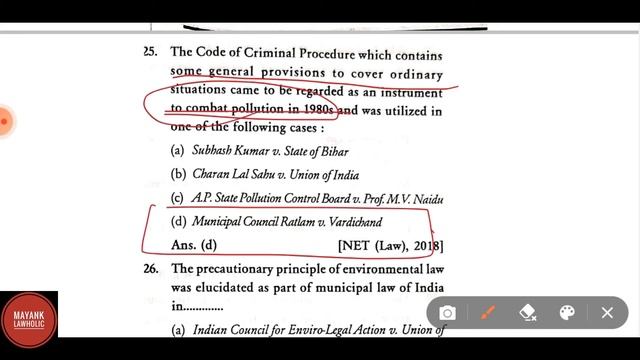 ENVIRONMENTAL LAW || Case Laws MCQ's|| From Previous Year Question Papers || MAYANK LAWHOLIC смотреть онлайн