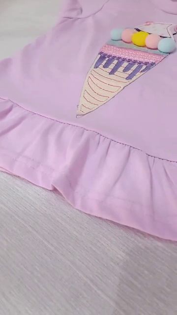 Camiseta Infantil Lilás com Estampa de Sorvete Bordado #moda #modainfantil #lojistainfantil смотреть онлайн