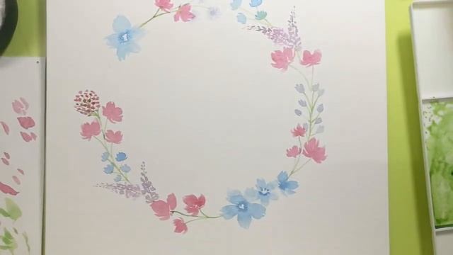 2x Speed Floral Wreath Watercolour Painting Video смотреть онлайн