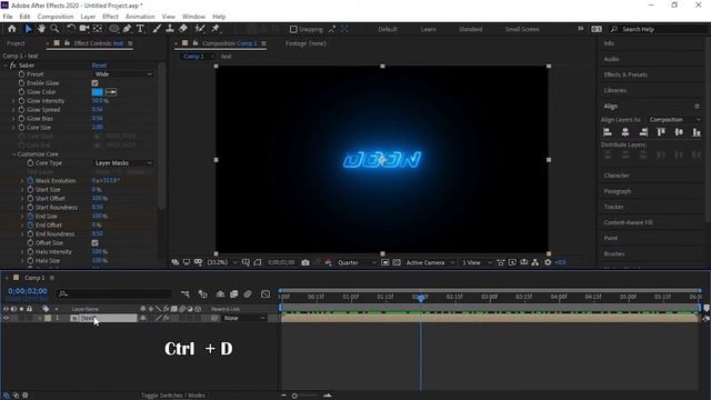 After Effects Tutorial | Neon Logo Animation Effect -(Saber) смотреть онлайн