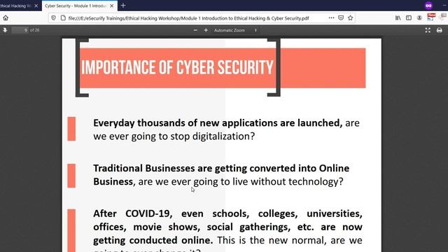Introduction To Ethical Hacking & Cyber Security