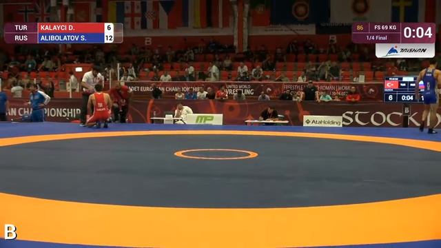 1/4 FS - 69 kg: S. ALIBOLATOV (RUS) df. D. KALAYCI (TUR) by TF, 17-6 смотреть онлайн