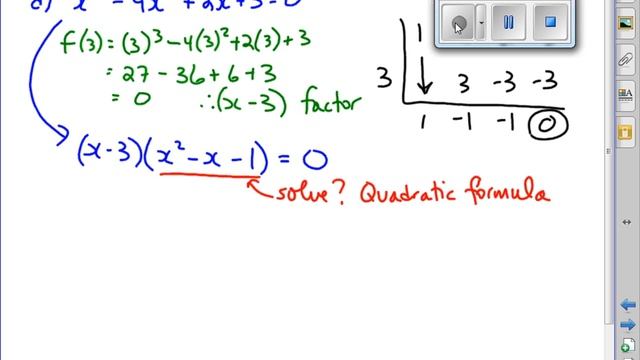 MHF4U Unit 2 Day 6c Solving Polys Ex d Video Lesson смотреть онлайн