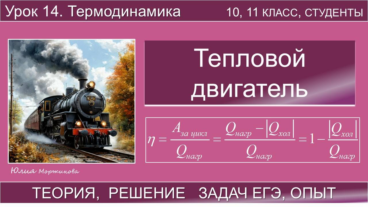 14. Тепловые машины, КПД теплового двигателя, цикл Карно. Опыт: двигатель Стирлинга смотреть онлайн