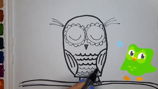 Bolalar Uchun Boyqush Rasm Chizish| How To Draw An Owl For Kids