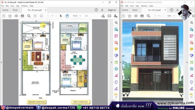 18' X 45' SOUTH FACING House Plan WITH VASTU [DeepakVerma] смотреть онлайн