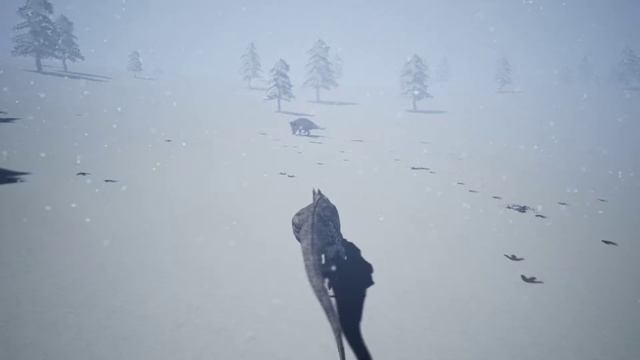 ceratosaurus pair takes down a lone diabloceratops in the frozen tundra | the isle смотреть онлайн
