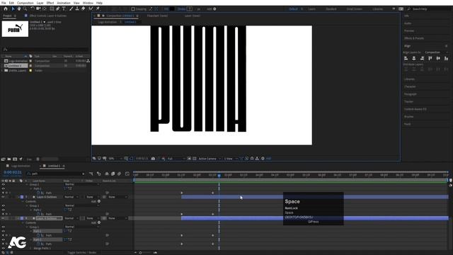 Puma Logo Animation in Adobe After Effects - After Effects Logo Animation Tutorial. смотреть онлайн