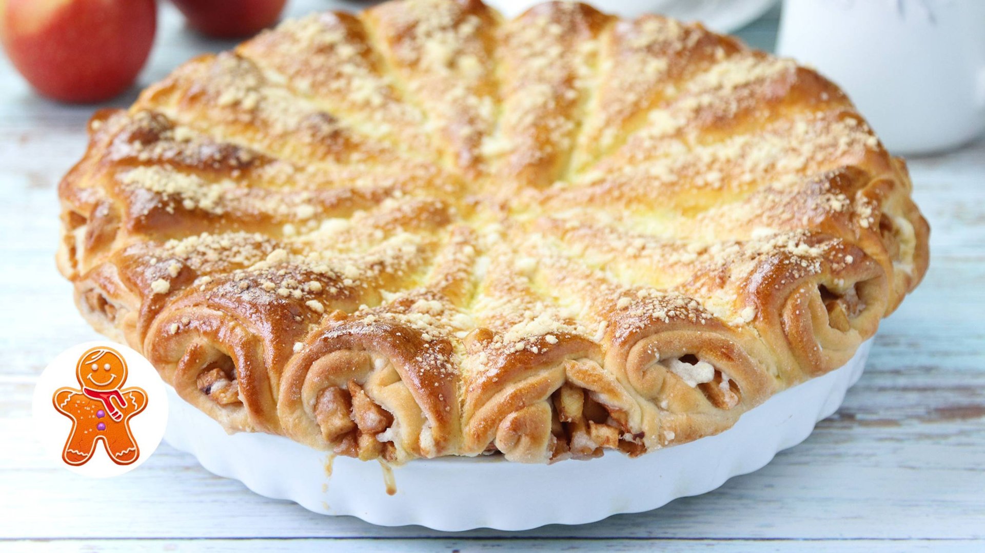 Слоеный яблочный пирог "Яблочные Рожки" смотреть онлайн