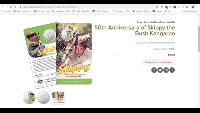 2020 50 Cent Coloured Coin Skippy the Bush Kangaroo смотреть онлайн