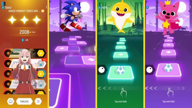 2 Phut Hon - Sonic - Baby Shark - Pinkfong - Tiles Hop EDM Rush смотреть онлайн