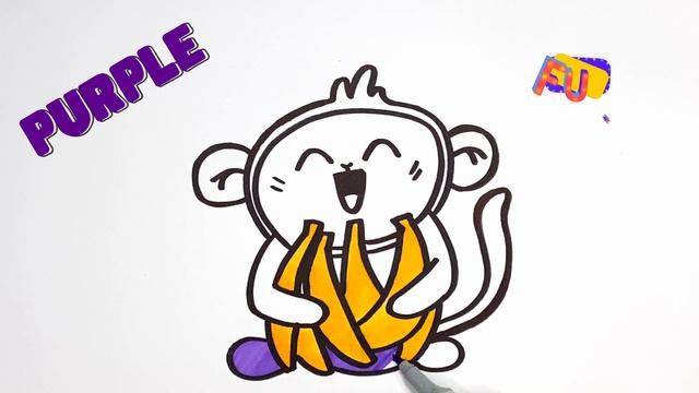 Drawing monkey for children. Балаларға маймылдың суретін салу Рисуем обезьянку для детей смотреть онлайн