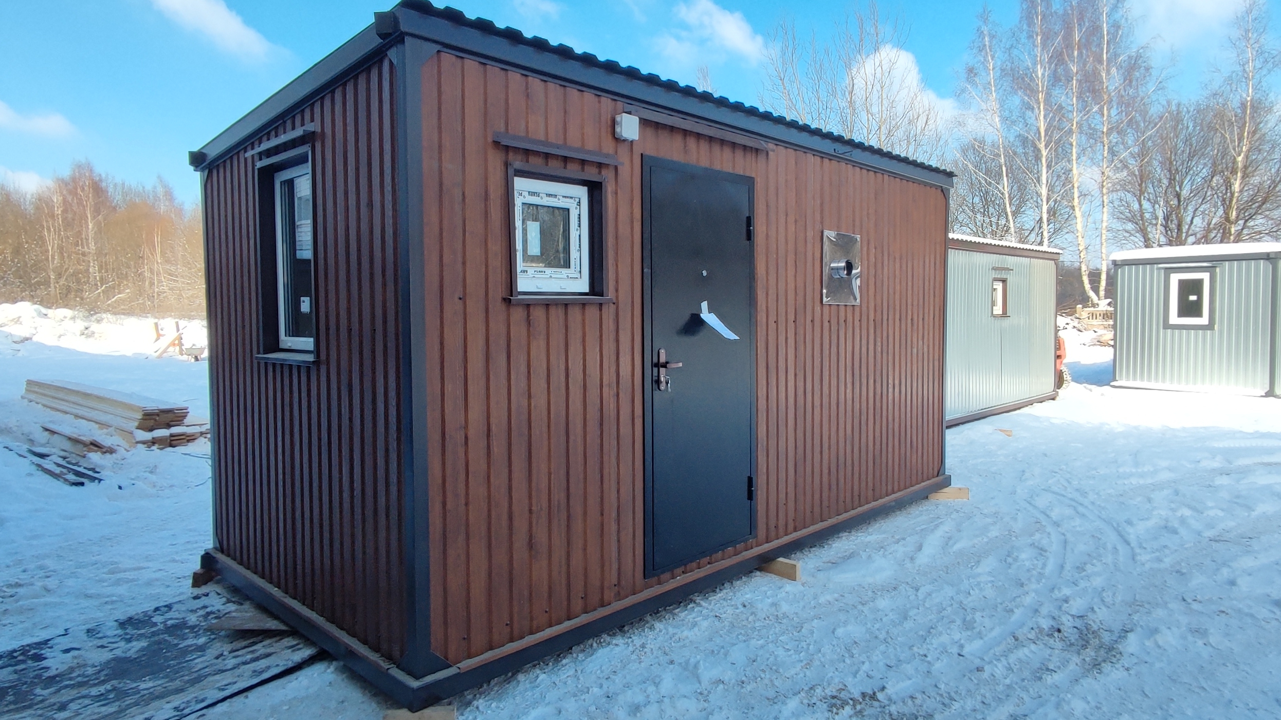 Баня с печью на металлокаркасе блок контейнера, вагончик дачный с утеплением 100мм от производителя