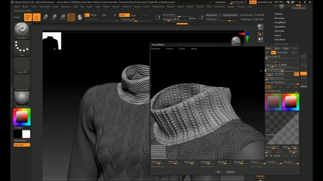 How To Use Alpha Maps Wool Knit in ZBRUSH смотреть онлайн