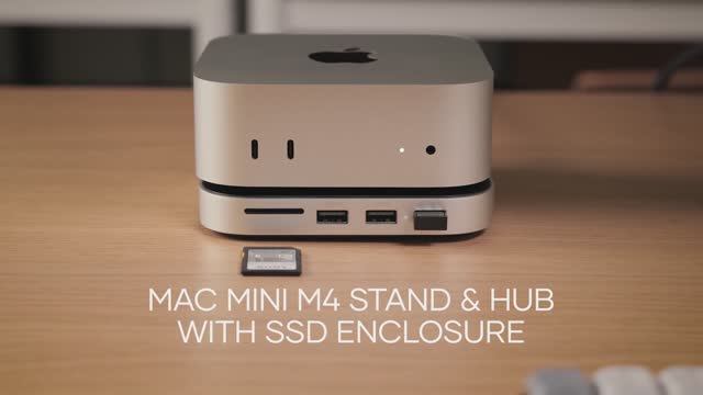 Satechi Mac Mini M4 Stand & Hub with SSD Enclosure смотреть онлайн
