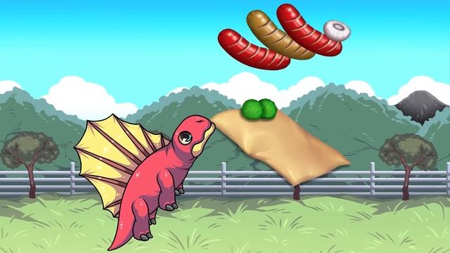 Jurassic World Dinosaur Mukbang Animation Dimetrodon eating sausage смотреть онлайн