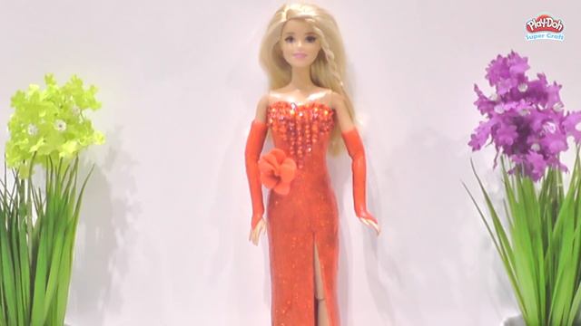 Play Doh Disney Princess Dresses Barbie Ken Rapunzel Flynn Merida Kristoff play doh for kids смотреть онлайн