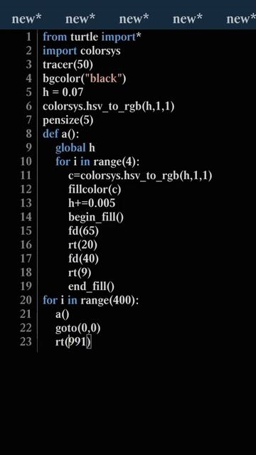 best python turtle code 🥰🥰 #shorts #python #ytshorts #programming #design #coding #viral #youtube смотреть онлайн