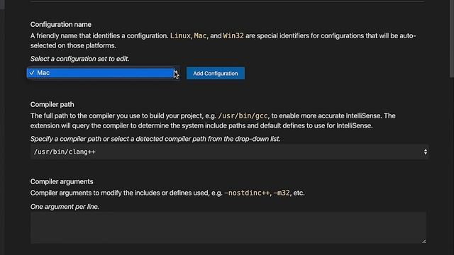 Настройка C ++ IntelliSense
