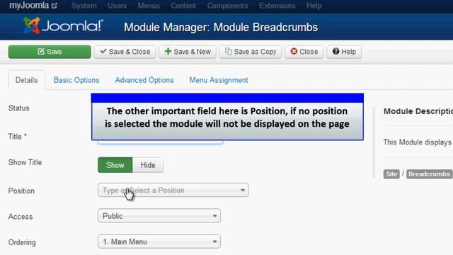 Joomla 3.0 - Breadcrumbs